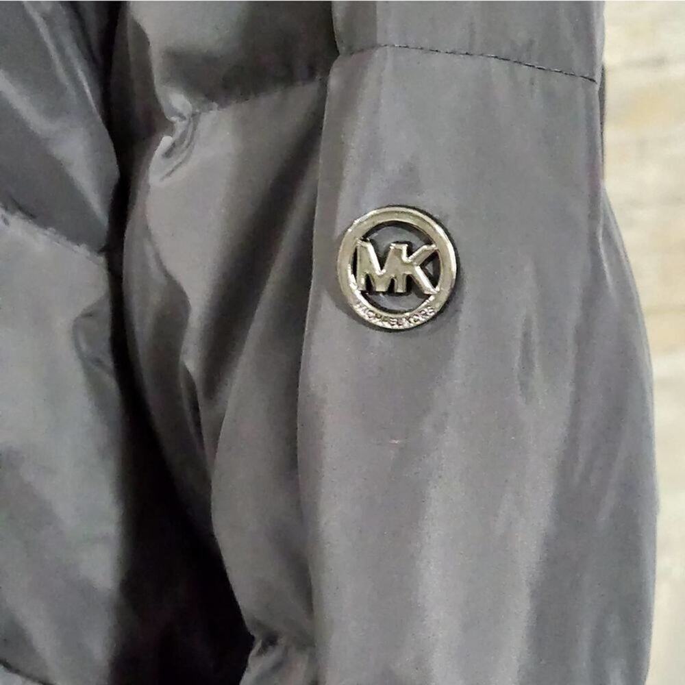 MICHAEL Kors steel Grey maxi long Faux fur hooded puffer coat plus‎ size 2X New - Picture 7 of 14